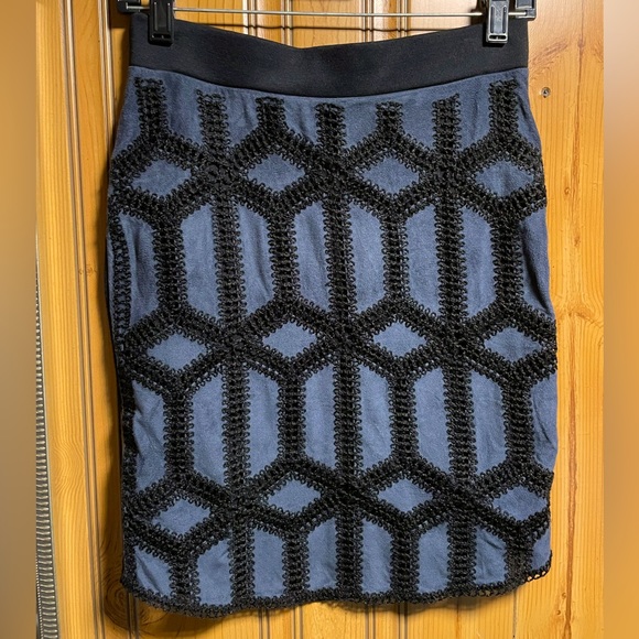 H&M Dresses & Skirts - H&M suede blue/ black pencil skirt